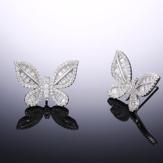 Butterfly earrings diamond earrings women