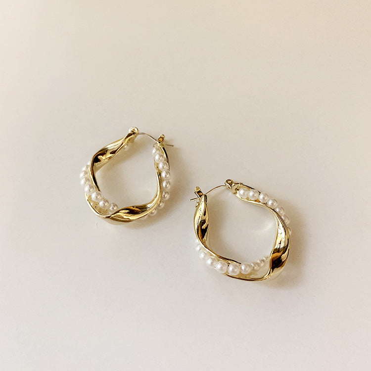 Bright gold earrings women fashion earrings