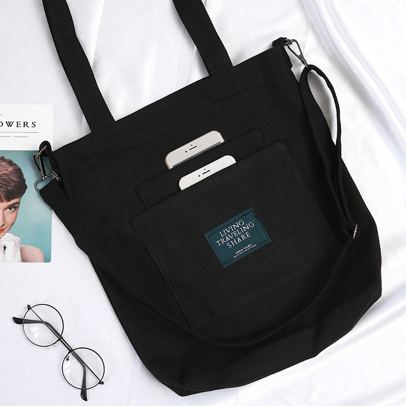 Canvas bag female slung ins with the same bag Korean version of Harajuku ulzzang college students bag school bag