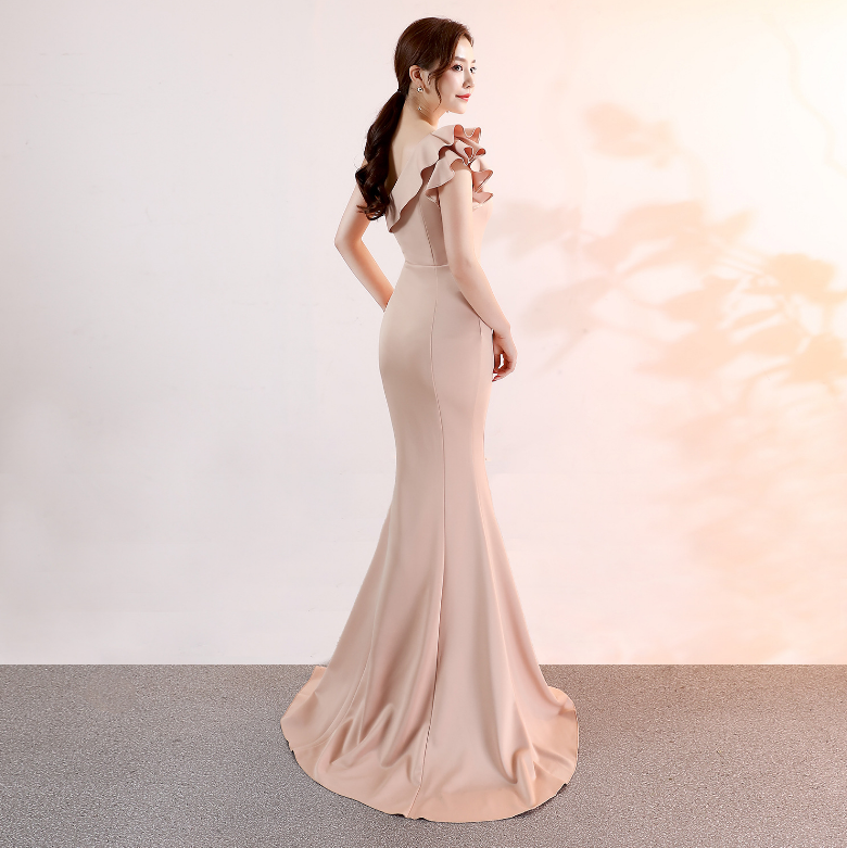 Evening dress elegant long sexy slim fishtail dress