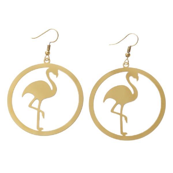 XY Fancy Newest Colorful Lovely Flamingo Bird Drop Long Earrings For Girls Cartoon Bijoux Metal Earrings for Women ZK30