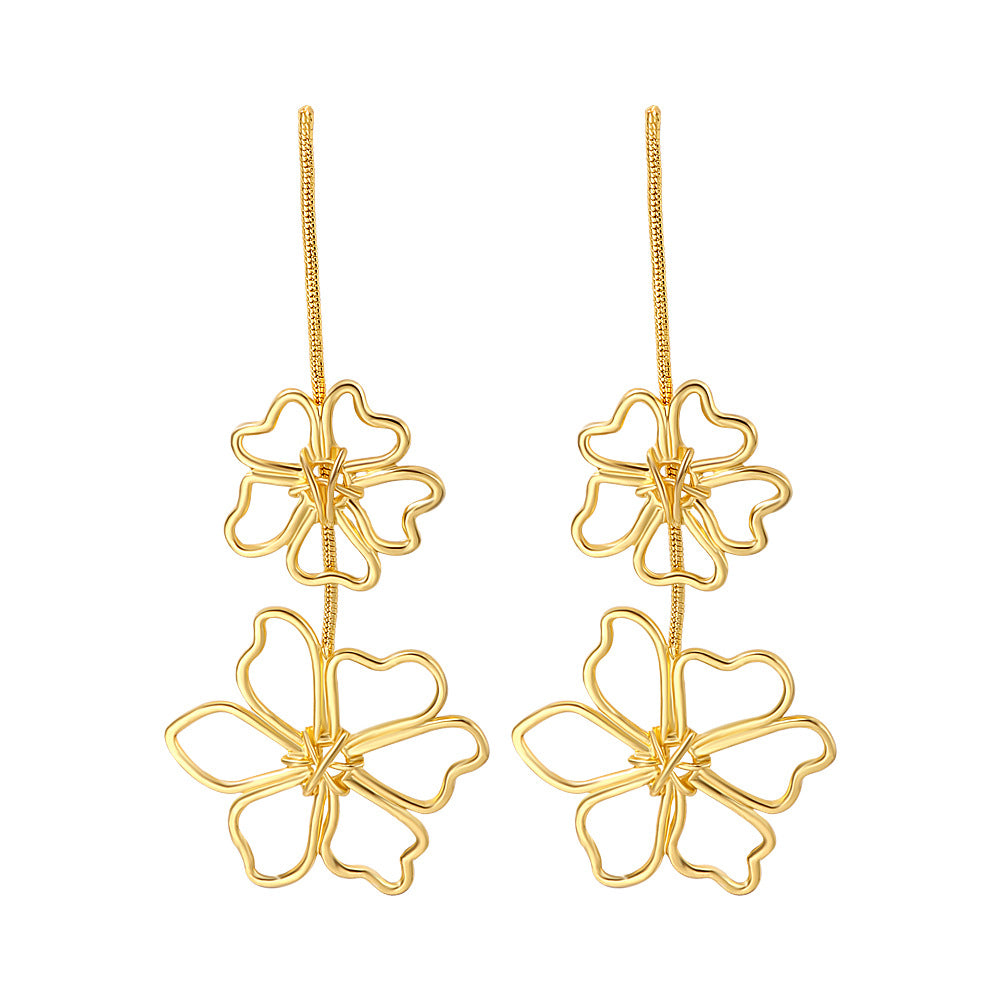 Fashion Simple Flower Hollow Earrings For Women