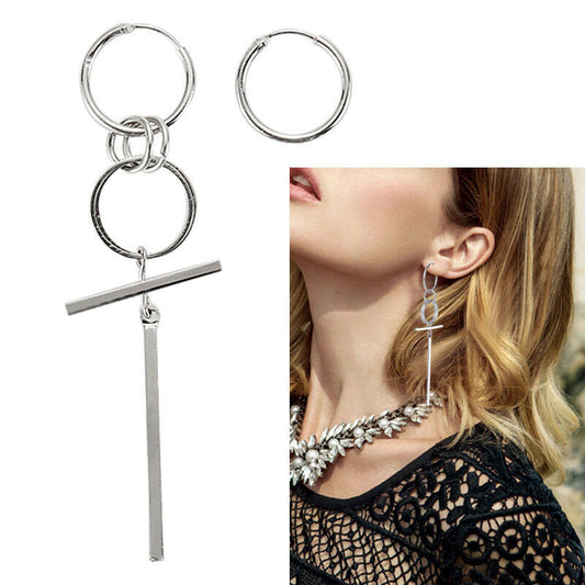 Asymmetrical Long Circle Earrings For Men And Women