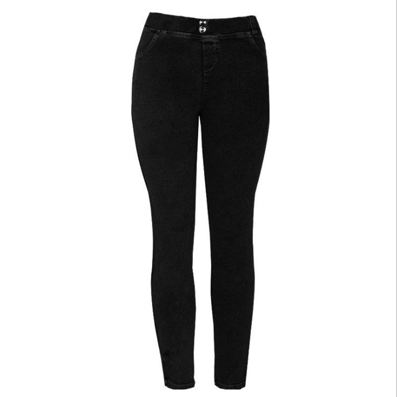 All-Match Slim Slimming Hips Fake Pocket Leggings Smoky Gray Foot Pants