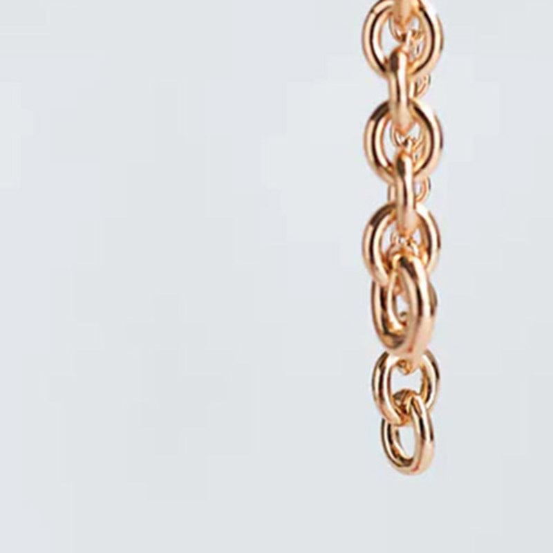 ZA Trendy Long Gold Metal Chain Drop Earrings For Women