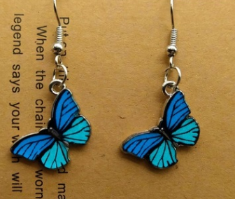 Blue Butterfly Drop Earrings for Women Multicolor Alloy Dangle Earrings Statement Earring Wedding Jewelry Wholesale