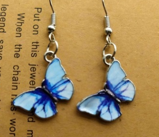 Blue Butterfly Drop Earrings for Women Multicolor Alloy Dangle Earrings Statement Earring Wedding Jewelry Wholesale