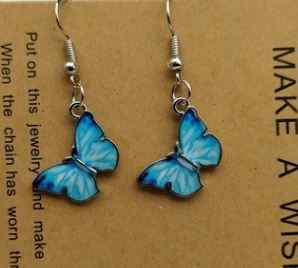 Blue Butterfly Drop Earrings for Women Multicolor Alloy Dangle Earrings Statement Earring Wedding Jewelry Wholesale