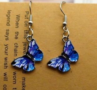 Blue Butterfly Drop Earrings for Women Multicolor Alloy Dangle Earrings Statement Earring Wedding Jewelry Wholesale