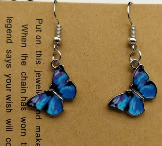 Blue Butterfly Drop Earrings for Women Multicolor Alloy Dangle Earrings Statement Earring Wedding Jewelry Wholesale