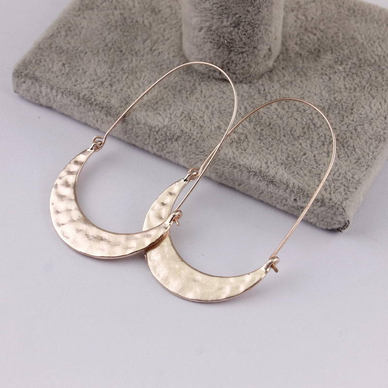 Fashion Korean Stylish Moon Shape Colorful Acetate Acrylic Earrings Big Hook Hoop Earrings for women