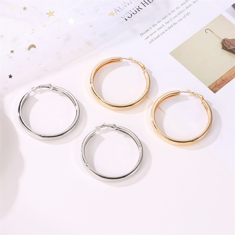 Ashion Big Hoop Earrings For Women Gold Silver Colour