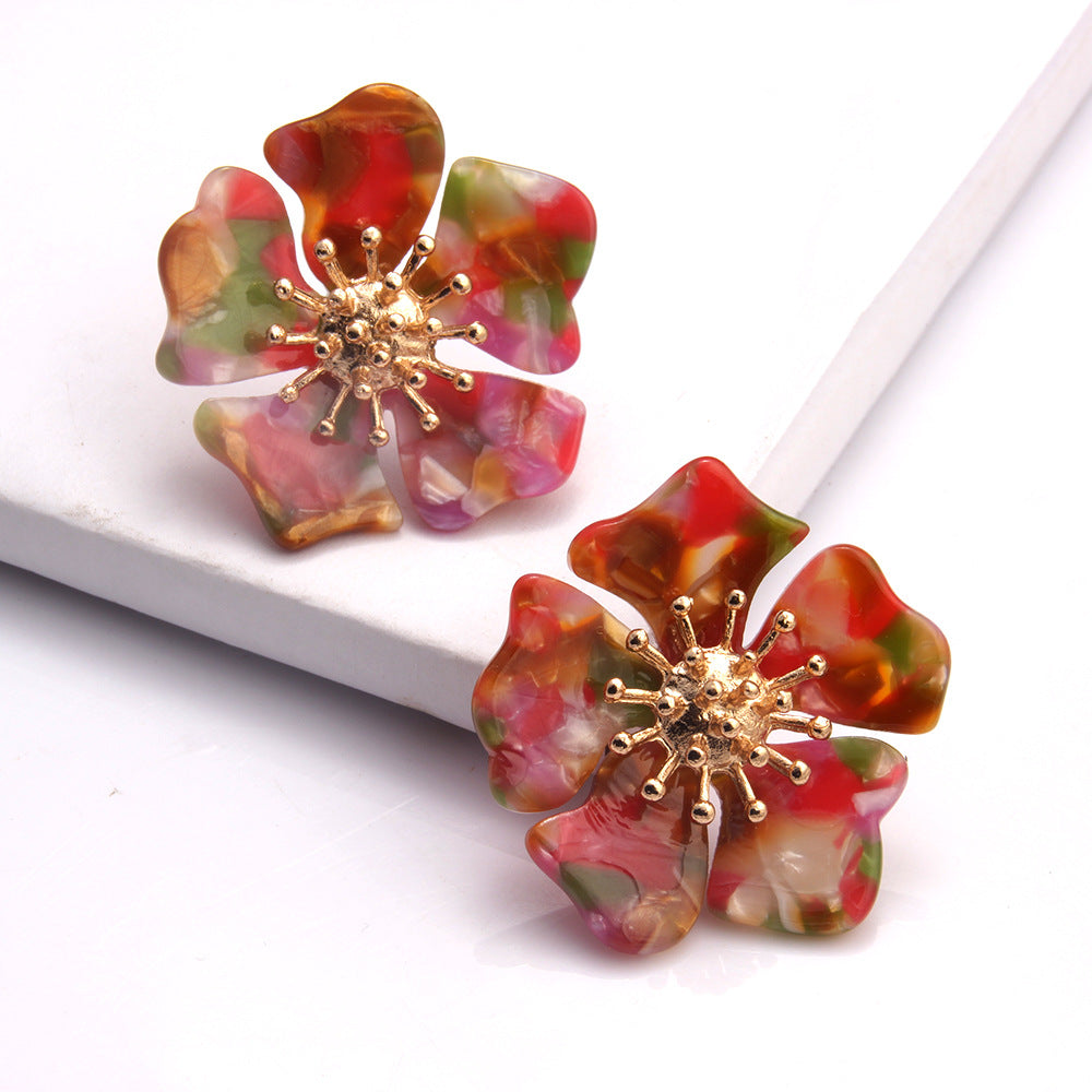 Alloy flower earrings for women