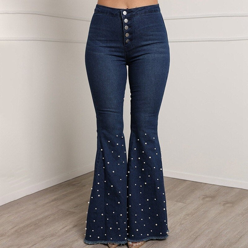 Beaded flared pants