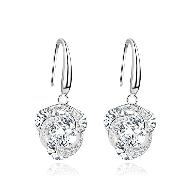 Earrings Ladies' Temperament Micro-inlaid Zircon Earrings Women