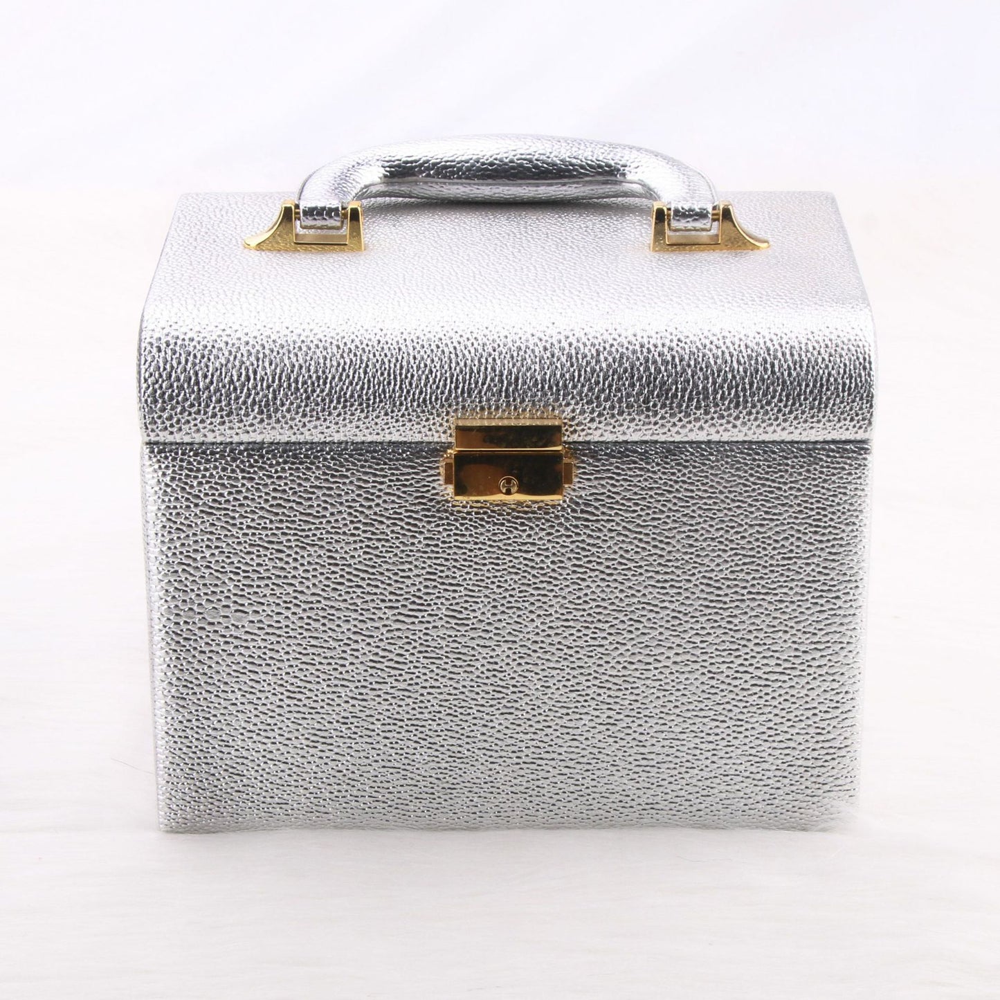 Cosmetic Storage Box Dustproof PU Leather Large Capacity Creative