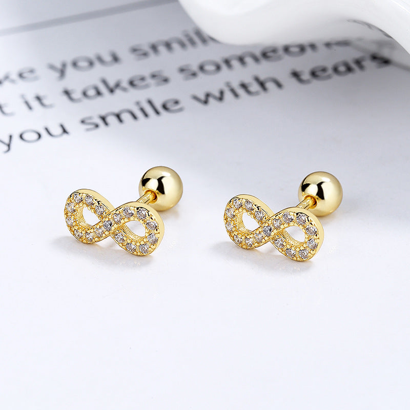 925 Sterling Silver 8 Thread Stud Earrings For Women