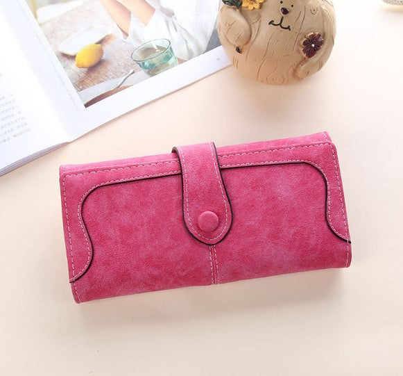 Women's Long Wallet retro grinding stitching