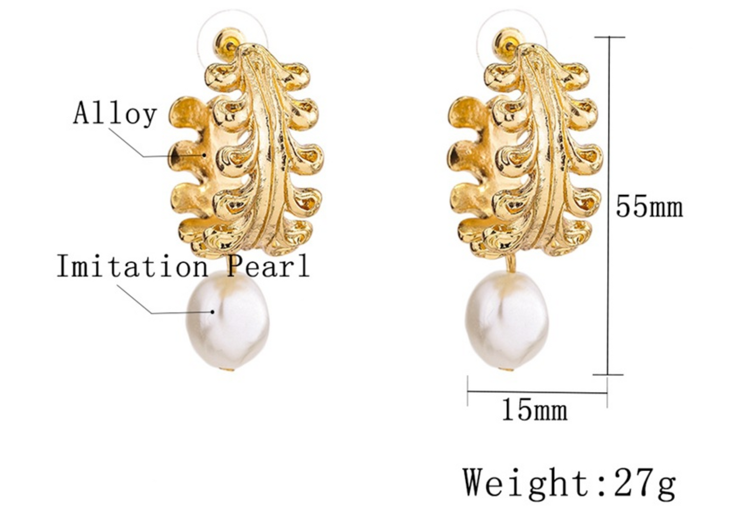 Big Pearl Pendants Earring For Women