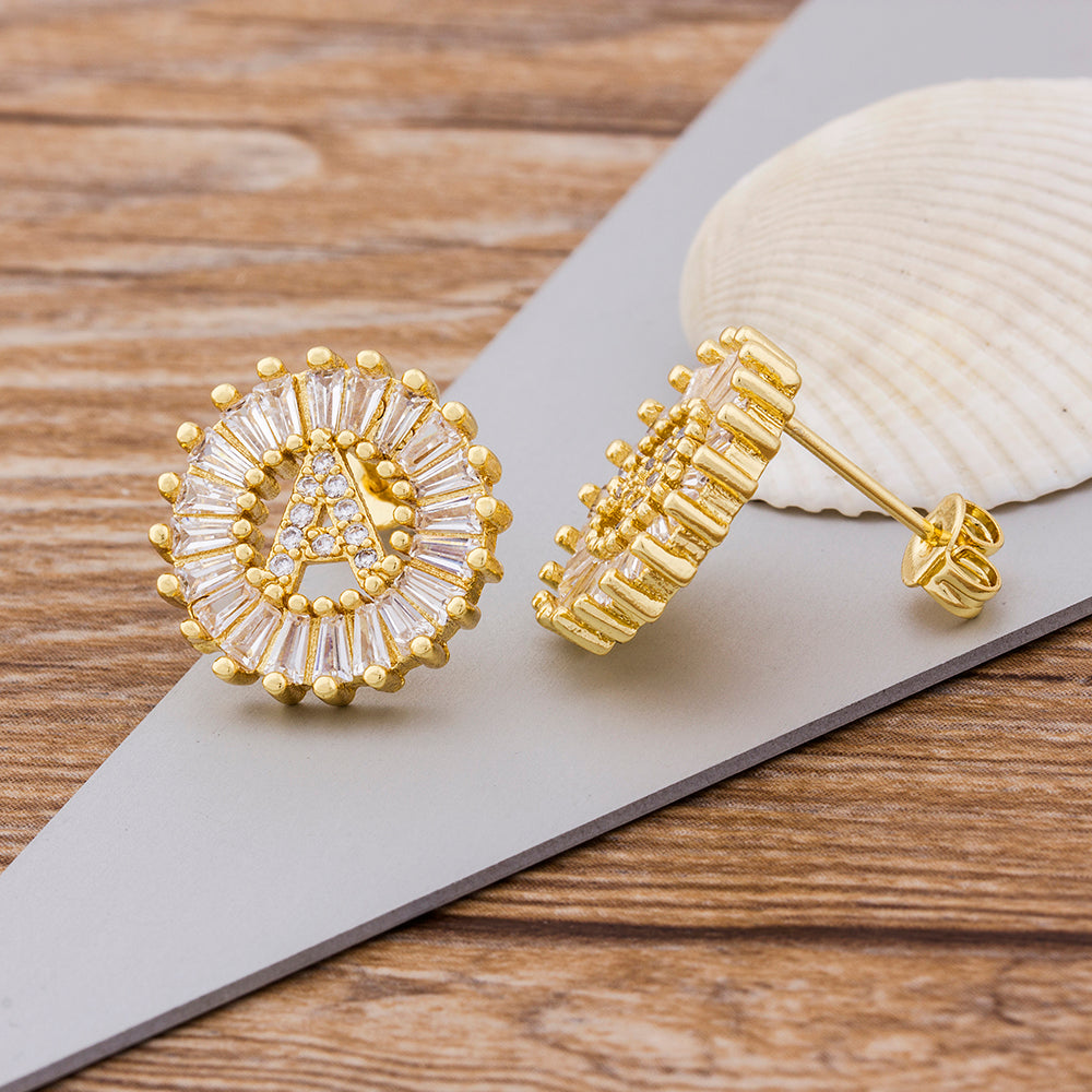 Fashion Letter Earrings for Women Gold Studs Jewelry