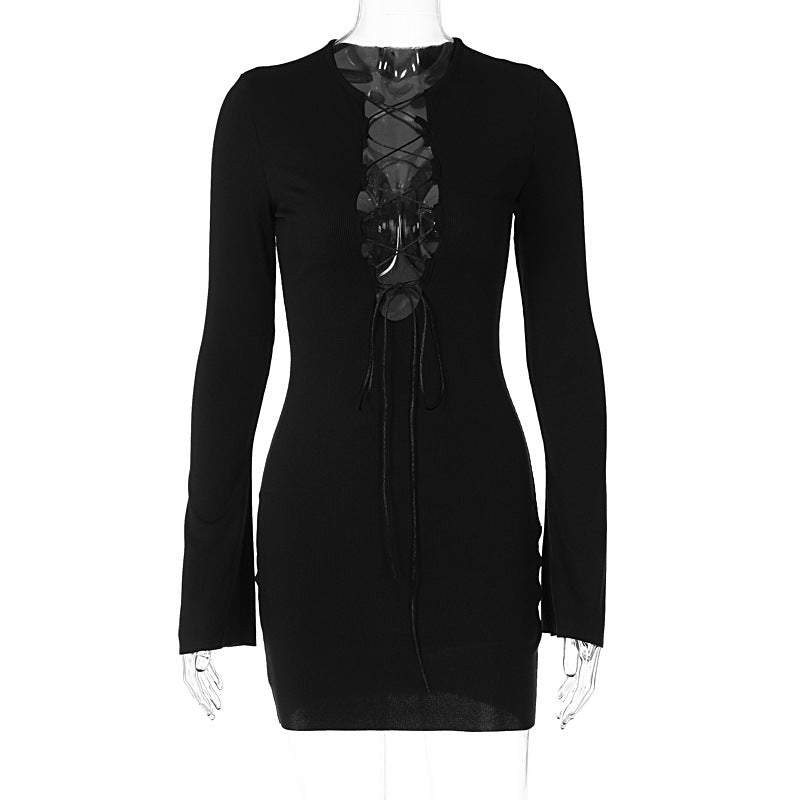 Women's Lace-up Sexy Buttock Dress