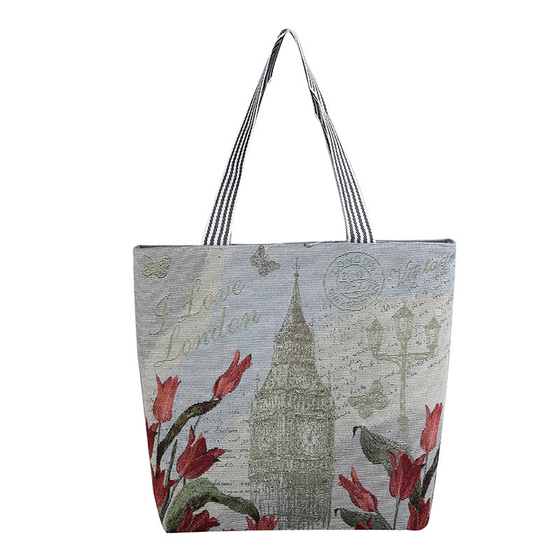 Cloth Bag Elephant Pattern Female Bag Shoulder Bag Shopping Bag