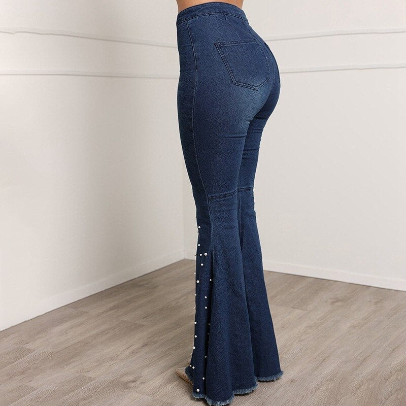 Beaded flared pants