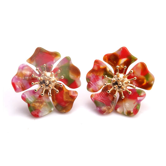 Alloy flower earrings for women