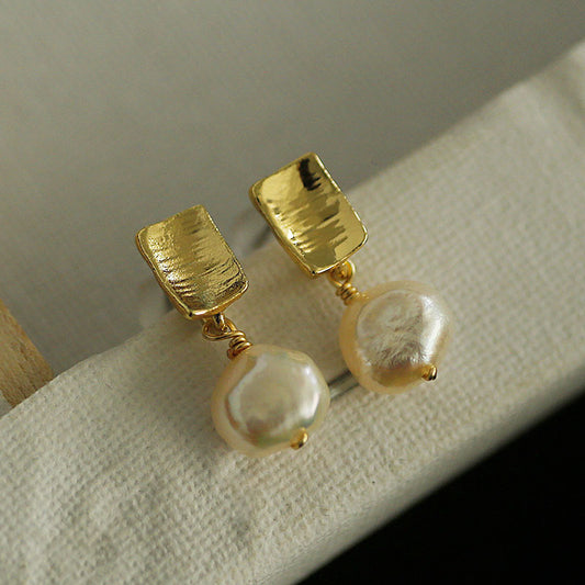 Baroque Pearl Stud Earrings Women