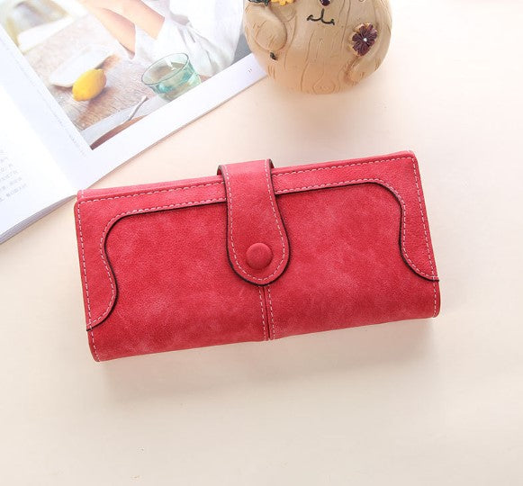 Women's Long Wallet retro grinding stitching