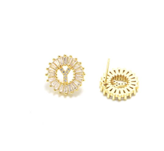 Fashion Letter Earrings for Women Gold Studs Jewelry