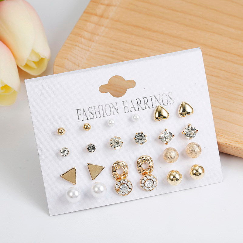 Crystal Pearl Earrings Heart-shaped New Fashion Earrings For Women