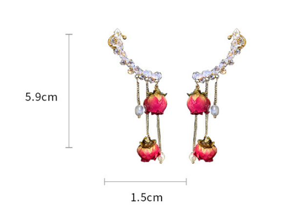 Earrings Zircon Rhinestone Tassel Earrings Women