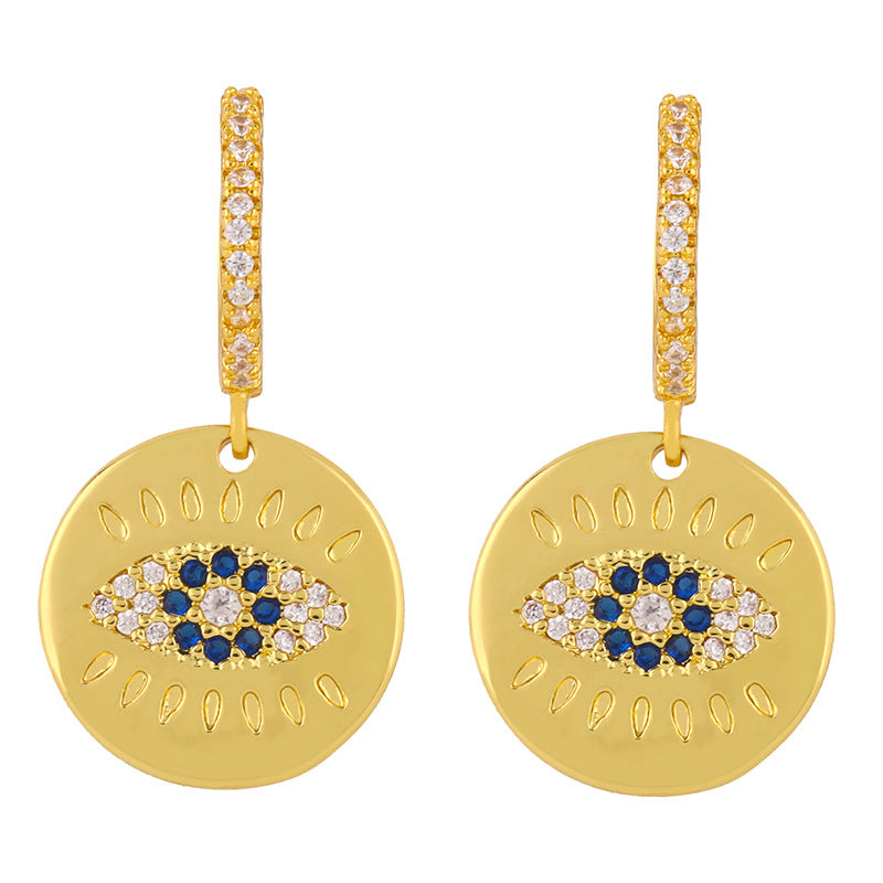 Earrings Women Temperament Sun Flower Earrings Inlaid Zircon