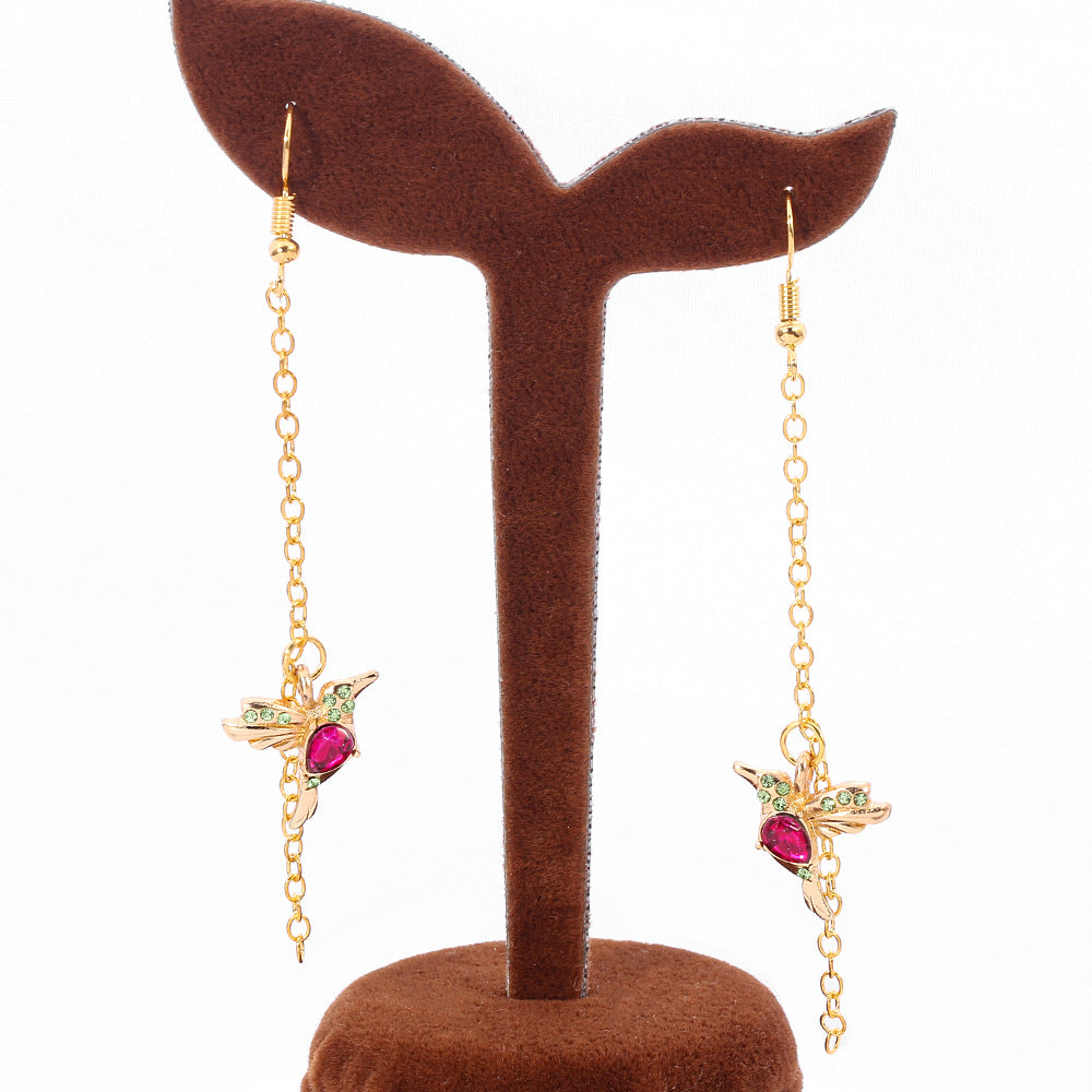 Winged Hummingbird Bird Earring Earrings