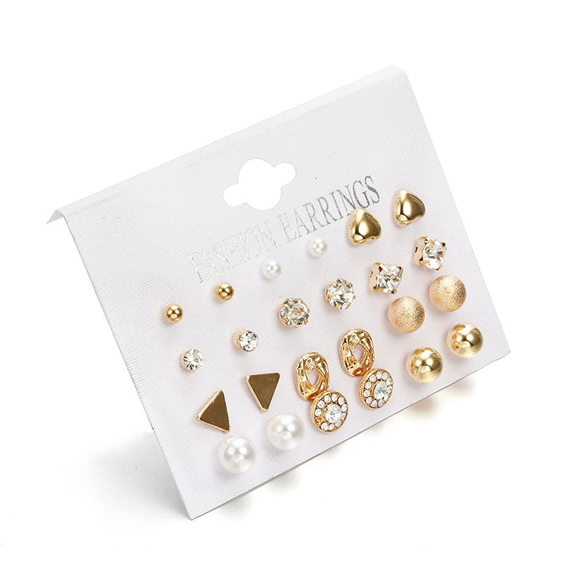 Crystal Pearl Earrings Heart-shaped New Fashion Earrings For Women