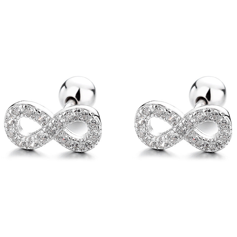 925 Sterling Silver 8 Thread Stud Earrings For Women