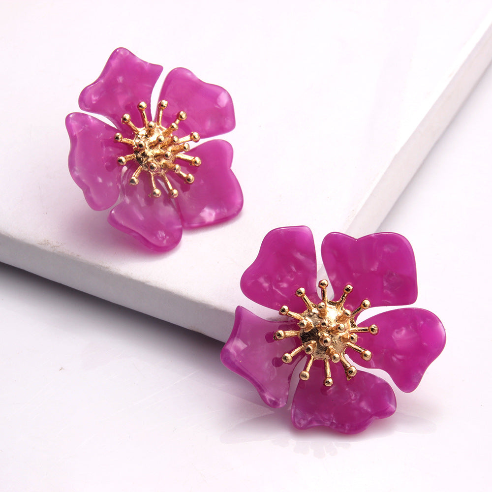 Alloy flower earrings for women