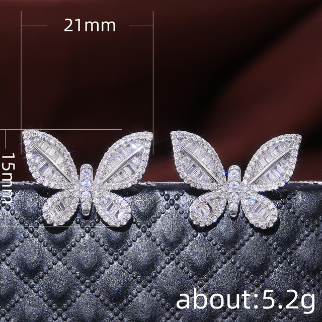 Butterfly earrings diamond earrings women