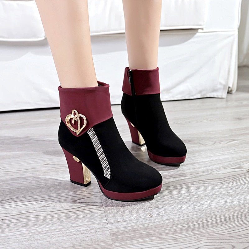 Fashion boots warm high heels