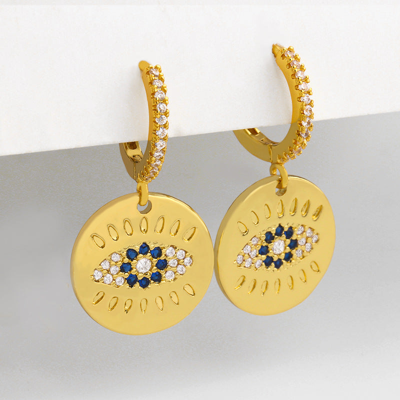 Earrings Women Temperament Sun Flower Earrings Inlaid Zircon