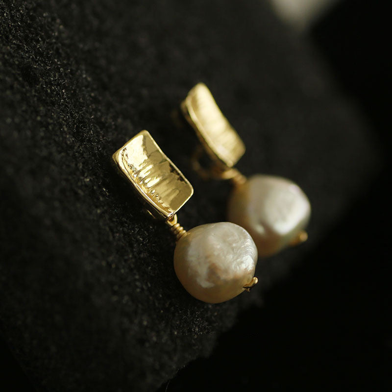 Baroque Pearl Stud Earrings Women