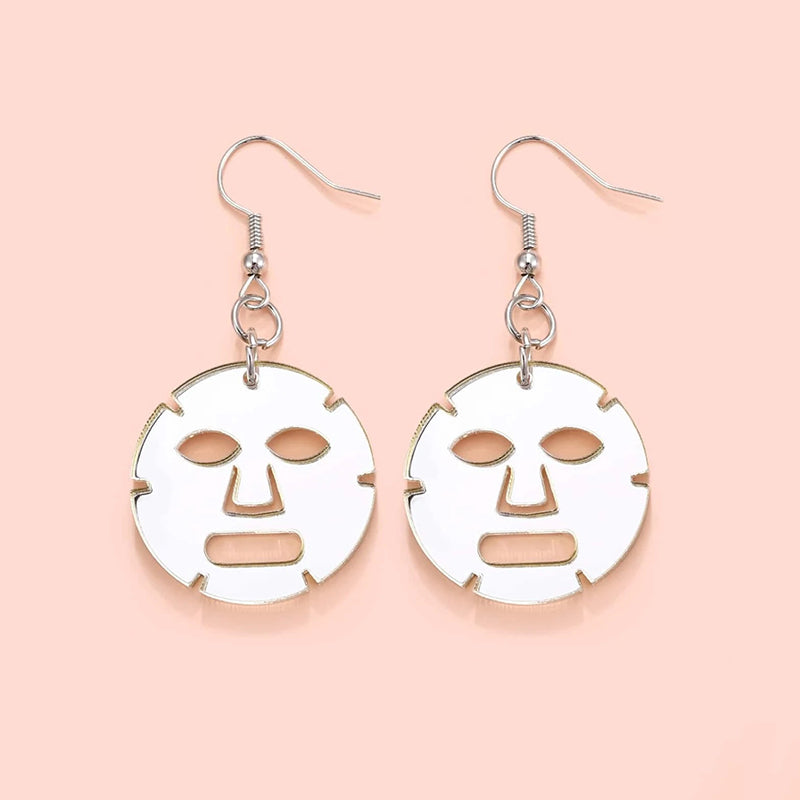 Creative Facial Mask Acrylic Earrings For Women