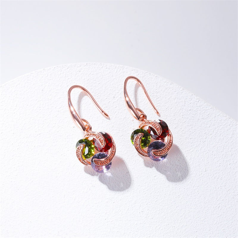 Earrings Ladies' Temperament Micro-inlaid Zircon Earrings Women