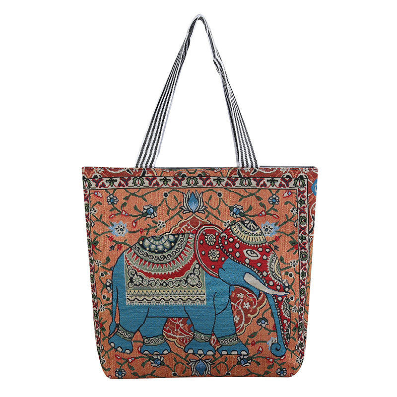 Cloth Bag Elephant Pattern Female Bag Shoulder Bag Shopping Bag