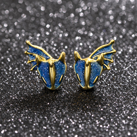 Boho Dragon Dinosaur Stud Earrings For Women Girls