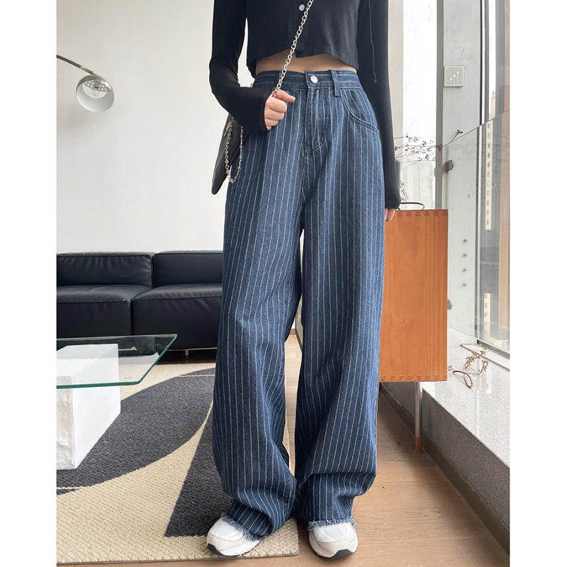 Women's High-waisted Skinny Striped Jeans