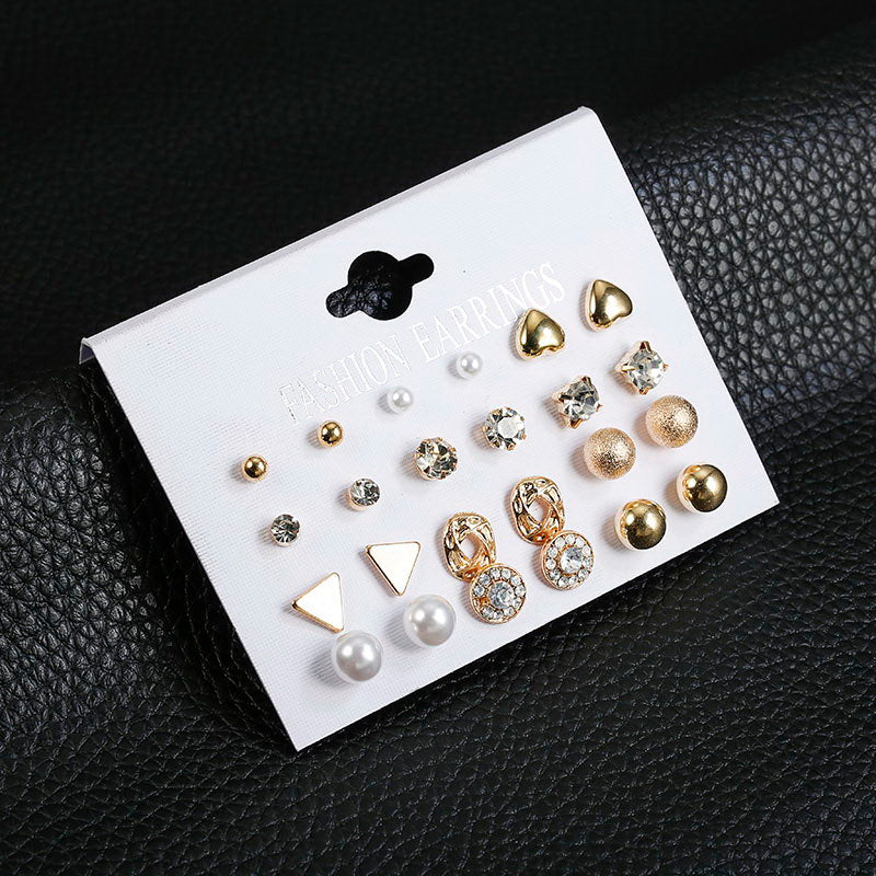 Crystal Pearl Earrings Heart-shaped New Fashion Earrings For Women