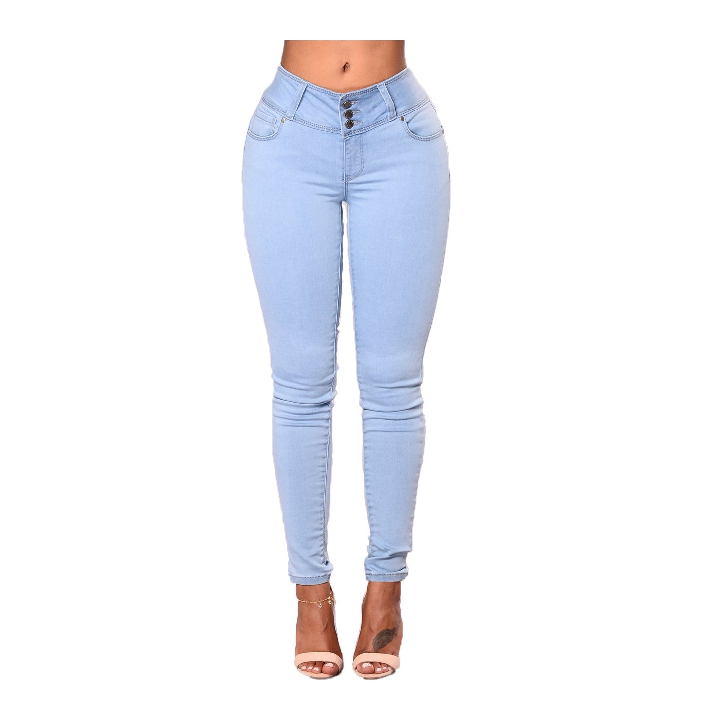 Women's Hip-lifting Slim-fit Wide-waisted Denim Trousers