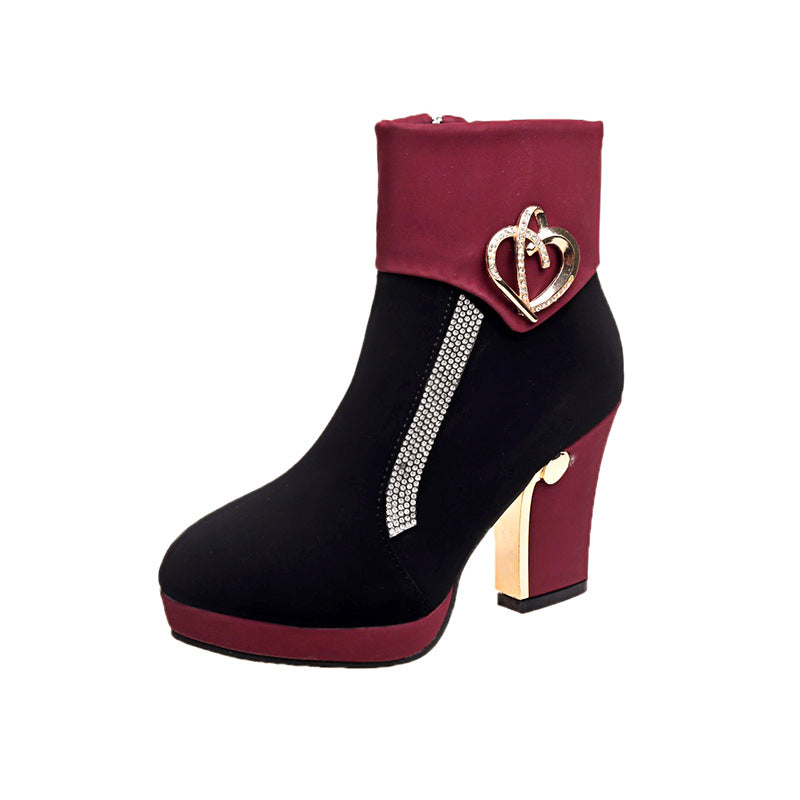 Fashion boots warm high heels